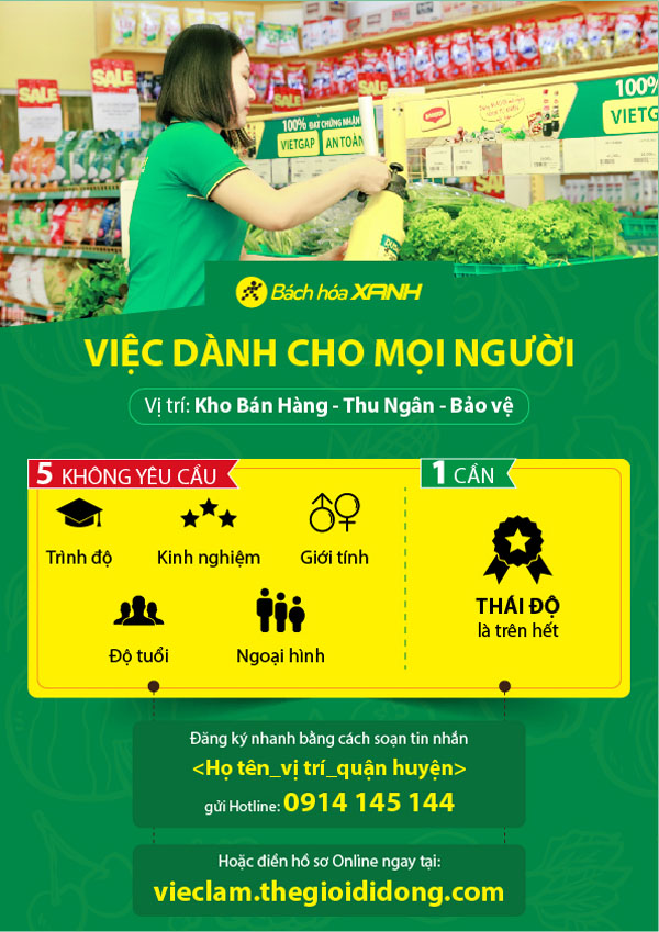 Bách Hoá Xanh Tuyển Dụng 