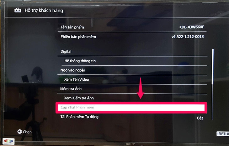 Cách nâng cấp phần mềm cho smart tivi cơ bản Sony 2018 > Cách nâng cấp phần mềm cho smart tivi cơ bản Sony 2018
