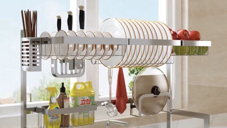 Place the dishes on a rack to dry after washing to keep the dishes dry and prevent mold