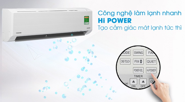 Công nghệ làm lạnh nhanh HI POWER trên Máy lạnh Toshiba Inverter 1 HP RAS-H10D2KCVG-V