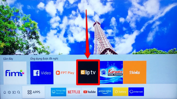 Chọn ứng dụng cliptv