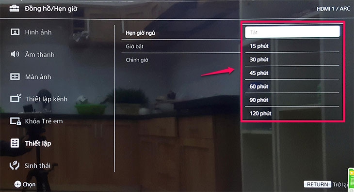 Cách hẹn giờ bật, tắt trên smart tivi cơ bản Sony 2018