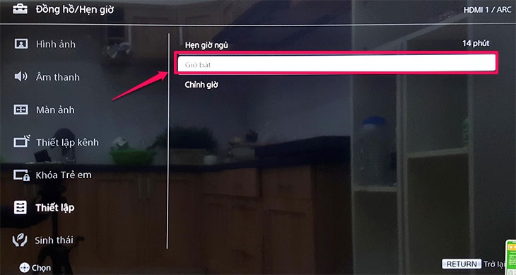 Cách hẹn giờ bật, tắt trên smart tivi cơ bản Sony 2018
