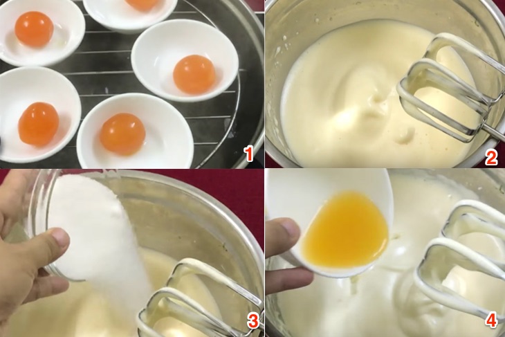 Cách làm bánh bông lan trứng muối bằng chảo chống dính