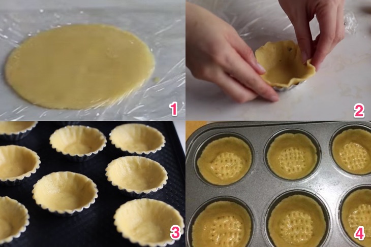 Bước 3 Tạo hình và nướng bánh Bánh tart phô mai Hokkaido