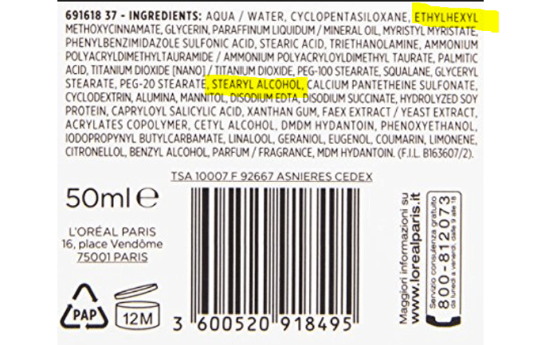 thành phần ethyl và stearyl tốt cho tóc xoăn