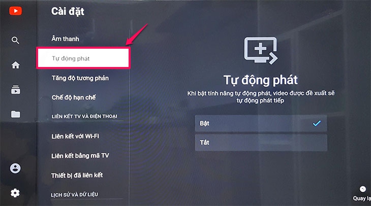 Cách bật tắt tự động phát video youtube trên Smart tivi cơ bản Sony 2018