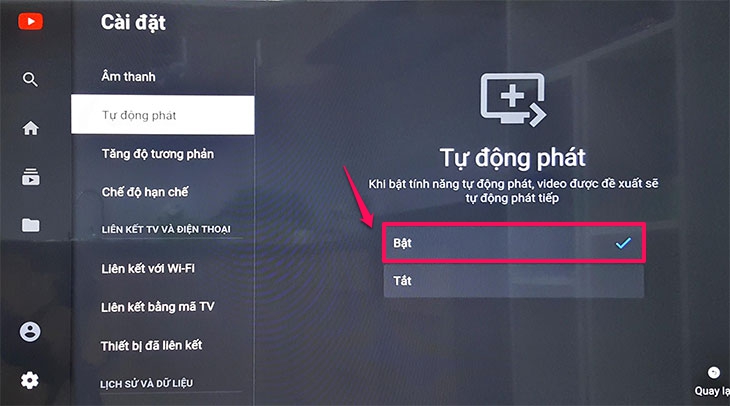 Cách bật tắt tự động phát video youtube trên Smart tivi cơ bản Sony 2018