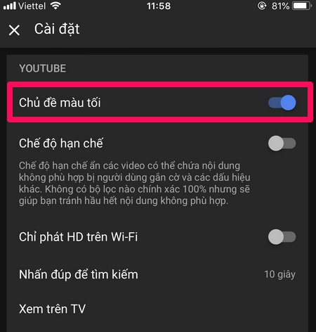 Hướng dẫn mang giao diện màu tối của YouTube lên iPhone của bạn