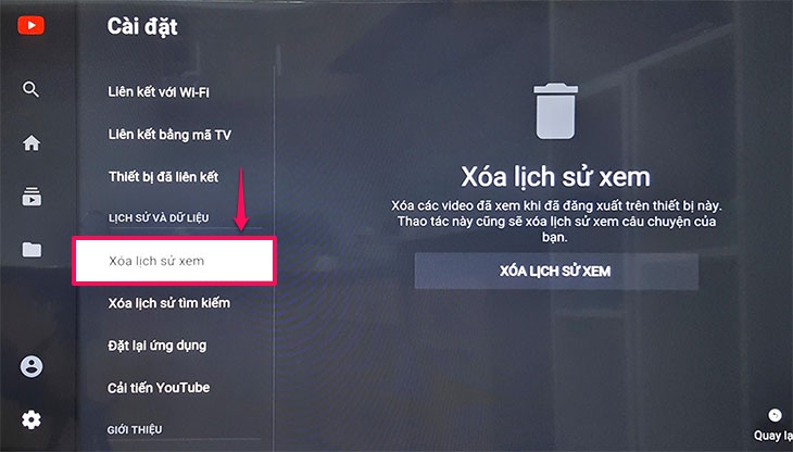 Cách xóa lịch sử xem, tìm kiếm trên Smart tivi cơ bản 2018 > Cách xóa lịch sử xem, tìm kiếm trên Smart tivi cơ bản 2018