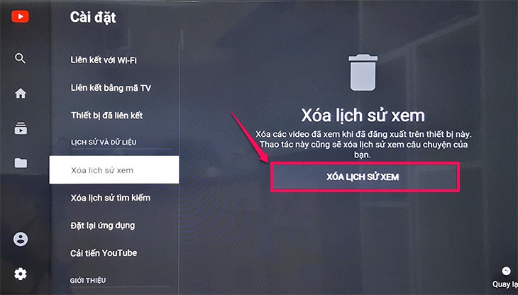 Cách xóa lịch sử xem, tìm kiếm trên Smart tivi cơ bản 2018 > Cách xóa lịch sử xem, tìm kiếm trên Smart tivi cơ bản 2018