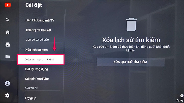 Cách xóa lịch sử xem, tìm kiếm trên Smart tivi cơ bản 2018 > Cách xóa lịch sử xem, tìm kiếm trên Smart tivi cơ bản 2018