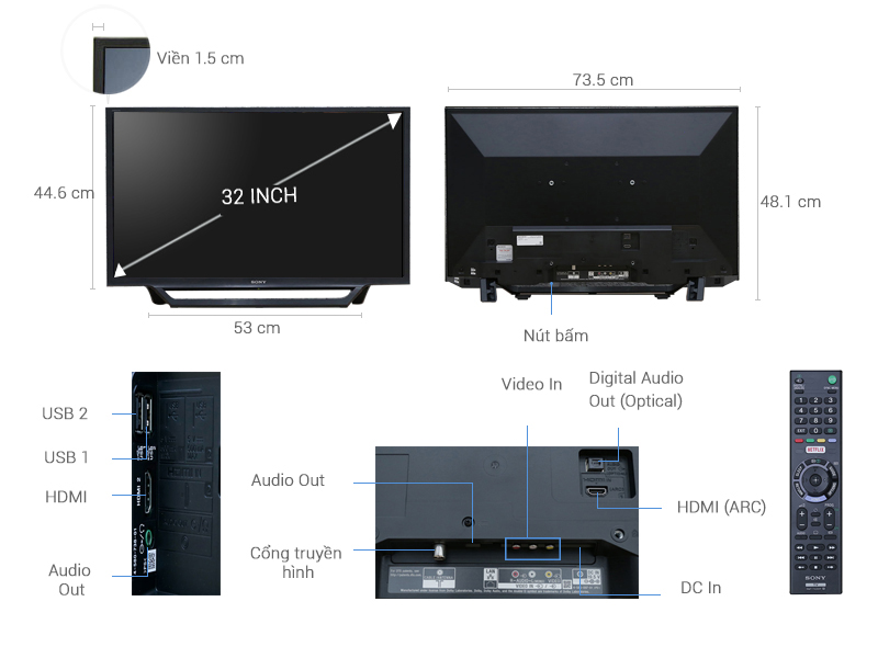 Internet Tivi Sony 32 inch KDL-32W600D
