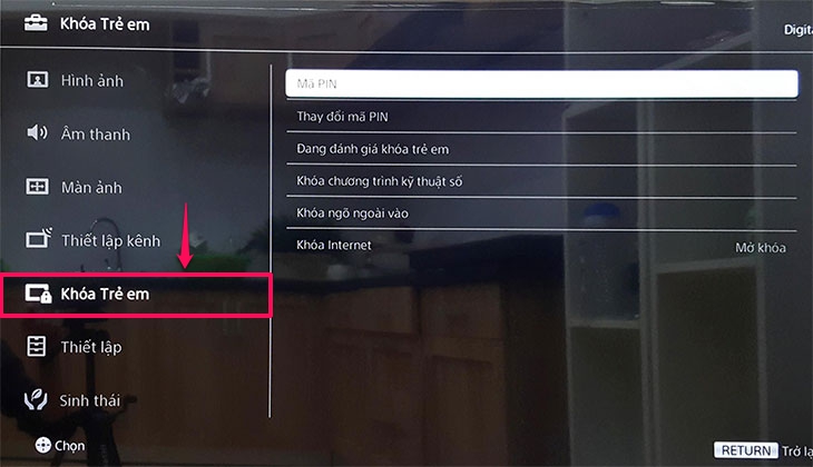 Cách khóa trẻ em vào mạng trên Smart tivi cơ bản 2018 > Cách khóa trẻ em vào mạng trên Smart tivi cơ bản 2018