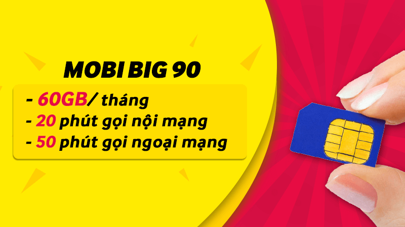 Mobi Big 90 Data Khủng 60gb Tháng