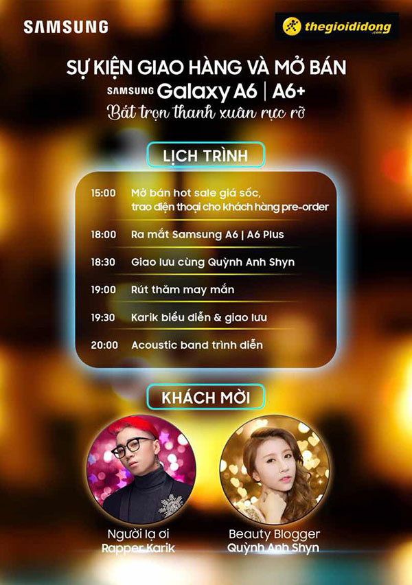 lá»ch trÃ¬nh galaxy a6 2018