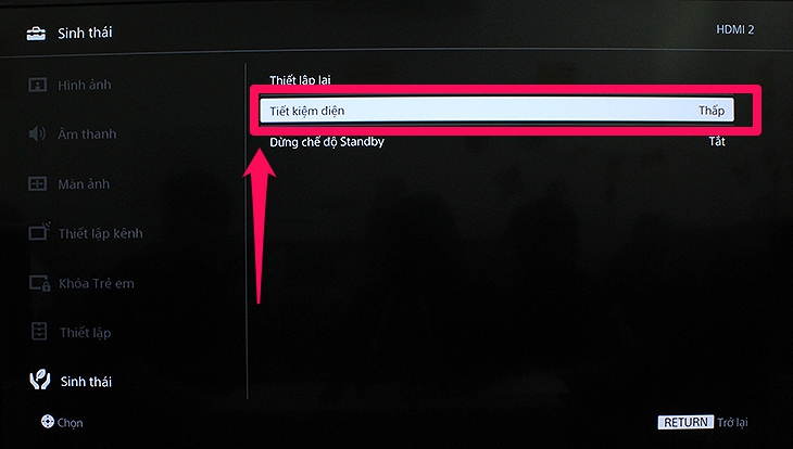 Cách bật tiết kiệm điện trên Smart tivi cơ bản Sony 2018 - tiết kiệm điện