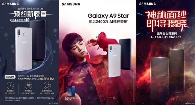 Poster tiết lộ thiết kế và giá bán của Galaxy A9 Star và A9 Star Lite Poster tiết lộ thiết kế và giá bán của Galaxy A9 Star và A9 Star Lite