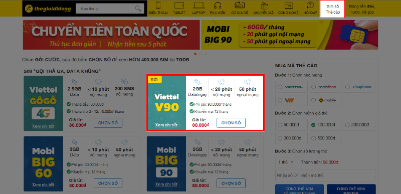 Cách gia hạn gói V90 Viettel, nhận ngay 60GB miễn phí