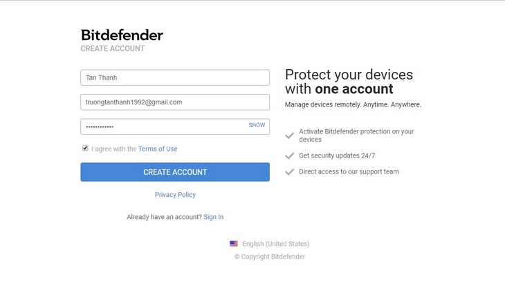 Phần mềm diệt virus Bitdefender Total Security 2018 miễn phí