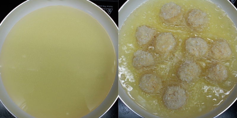 Chiên vải với lửa lớn