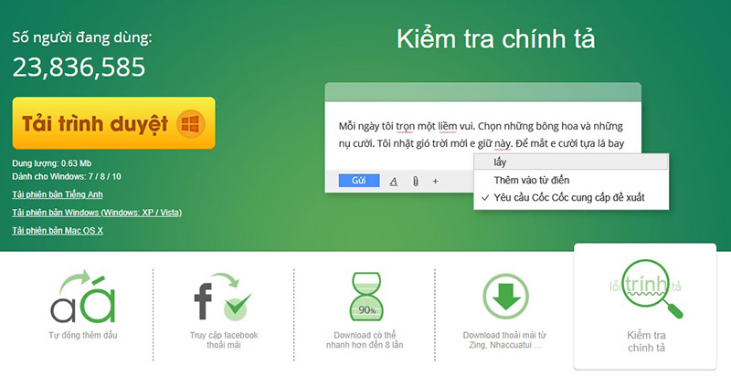 Tính năng Cốc Cốc