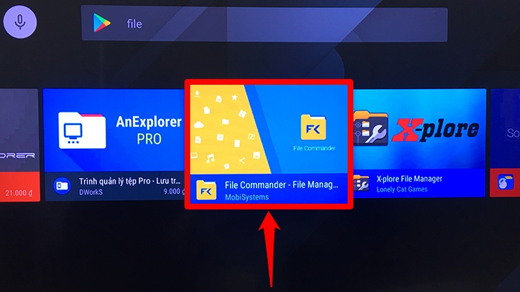 Chọn vào ứng dụng File Commander