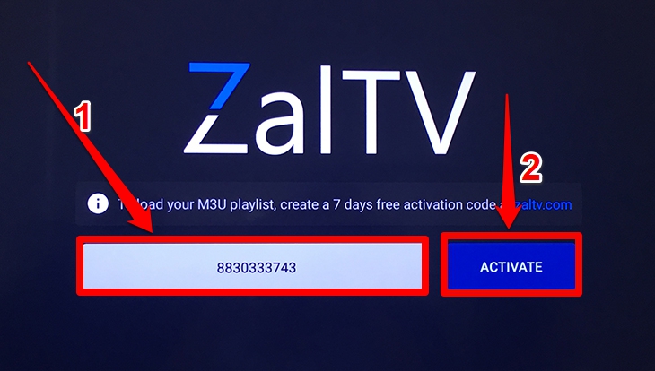 Nhập mã code để tiến hành kích hoạt ứng dung zalTV