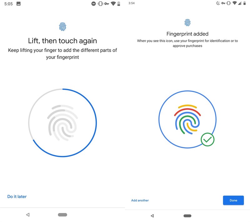 Google màu mè hóa biểu tượng bảo mật sinh trắc trên Android P Google màu mè hóa biểu tượng bảo mật sinh trắc trên Android P