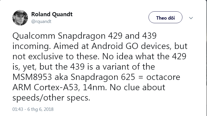 Snapdragon 429 và 439 đang phát triển: Chủ yếu cho máy Android Go