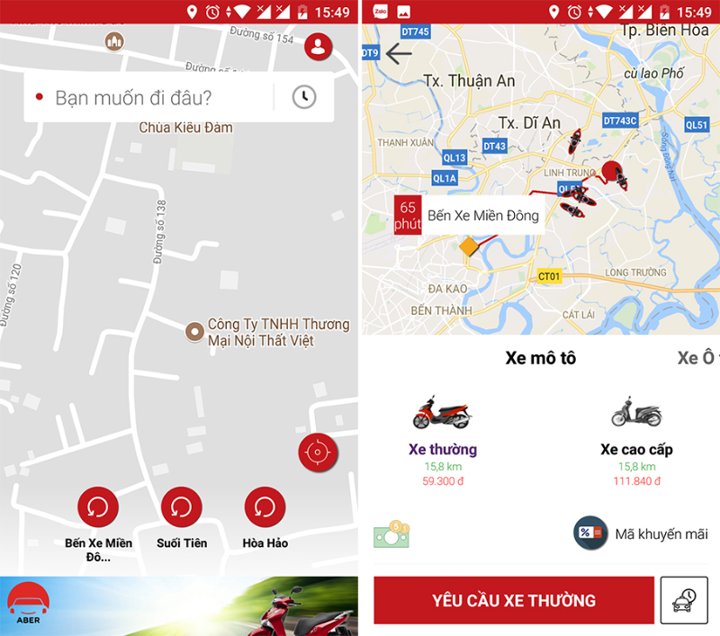 giao diện uber