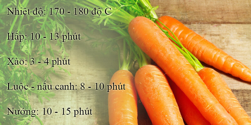 Cà rốt thường có thời gian nấu lâu hơn những thực phẩm khác