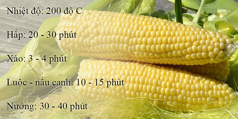 Sau 5 phút bạn nên kiểm tra bắp 1 lần tránh để chúng quá chín. 