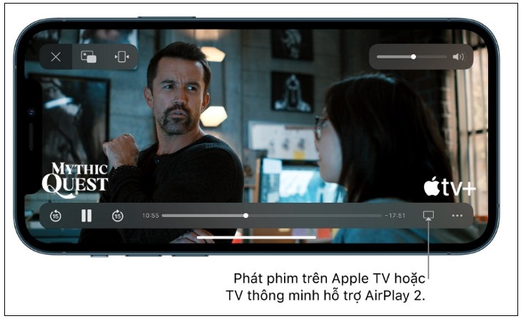 Cách phản chiếu màn hình iPhone lên tivi Sony cực đơn giản và tiện lợi > Chọn vào biểu tượng chiếu lên tivi