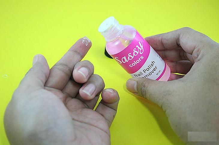 Nail polish remover is the first suggestion in the 502 glue removal tips that are stuck to your hands