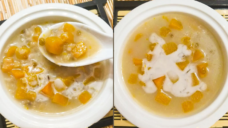 Chè bí đỏ đậu xanh