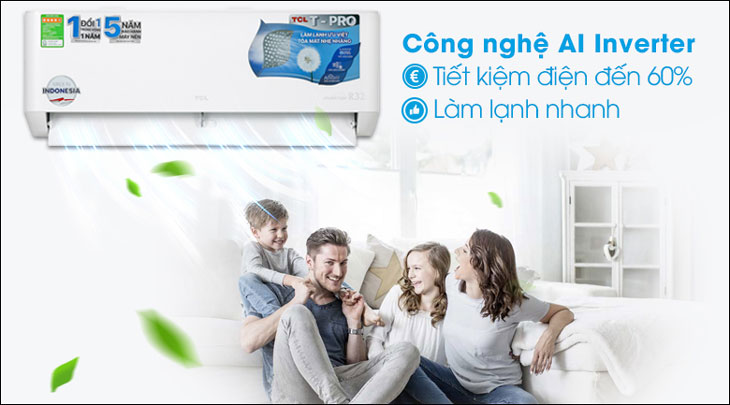 Công nghệ AI truongptdtntthptdienbiendong.edu.vner trên máy lạnh TCL giúp tiết kiệm đến 60% điện năng tiêu thụ và giảm thiểu tiếng ồn khi vận hành