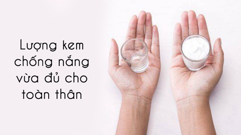 Liều lượng kem chống nắng vừa đủ với toàn thân