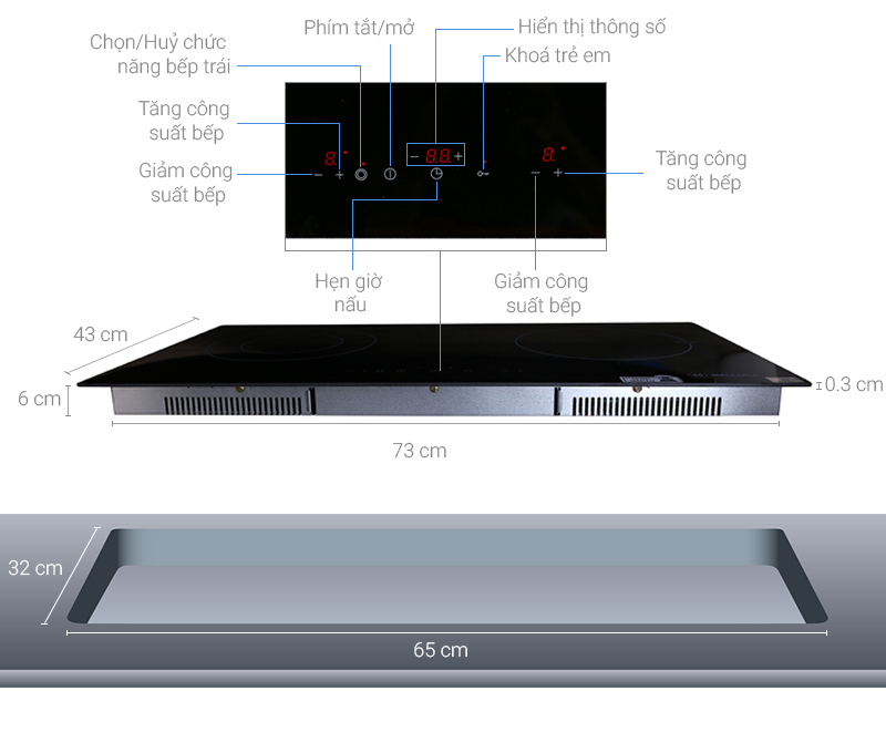 Bếp từ đôi Malloca MH-02I