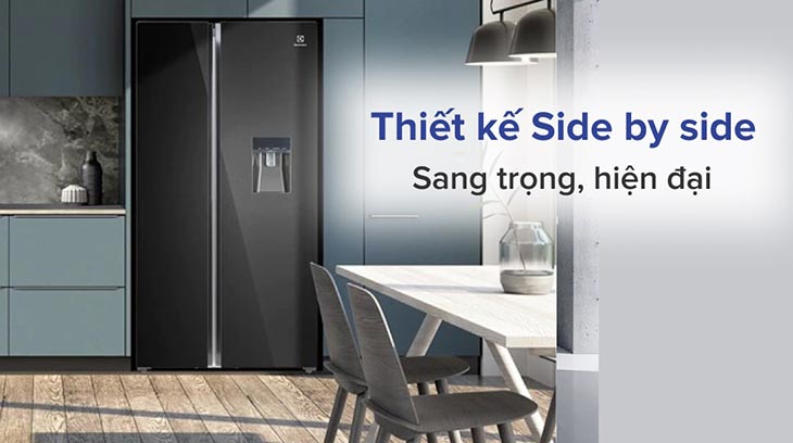 Tủ lạnh Electrolux có thiết kế side by side sang trọng, thời thượng