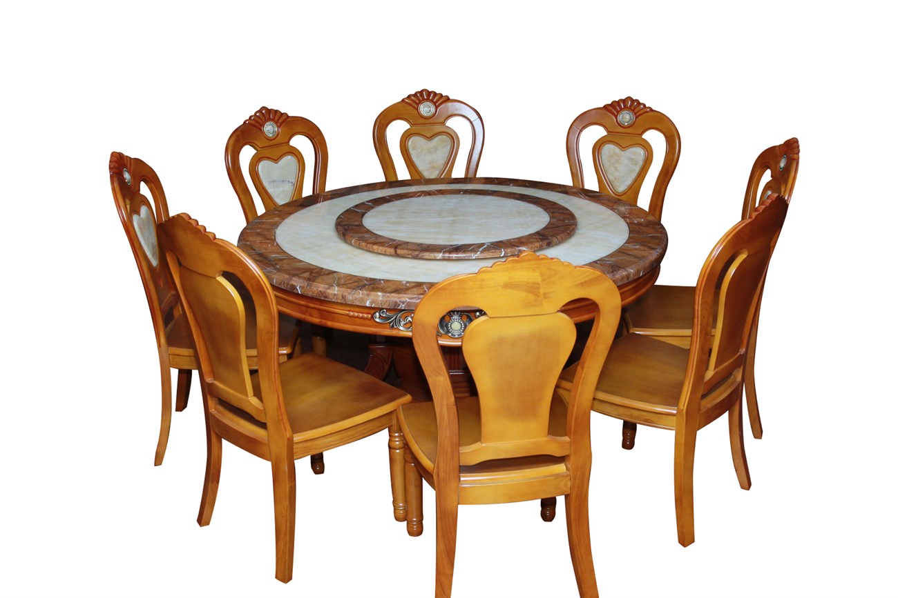 Round dining table for 8 people