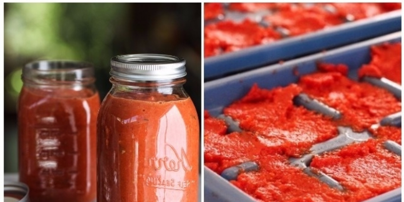 Refrigerate or freeze tomato sauce for preservation