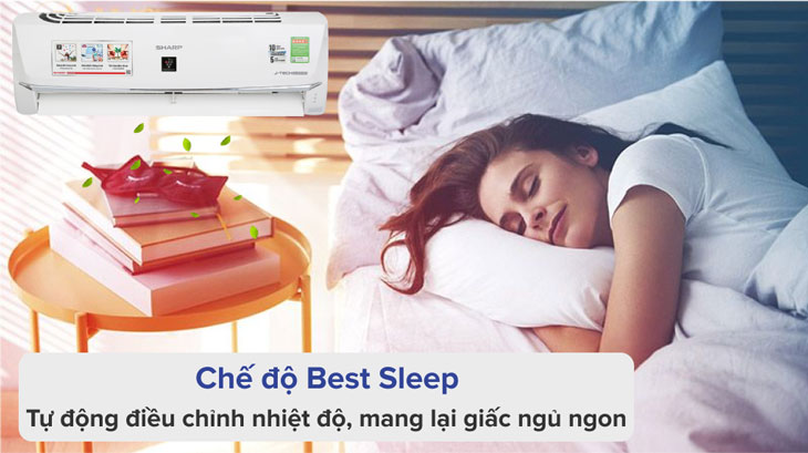 Máy lạnh Sharp được tích hợp chế độ Best sleep có khả năng tự động điều chỉnh nhiệt độ, đem lại cho gia đình giấc ngủ ngon