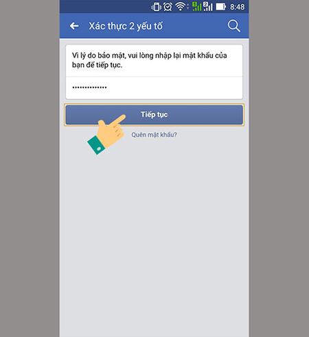 Nhập mật khẩu Facebook