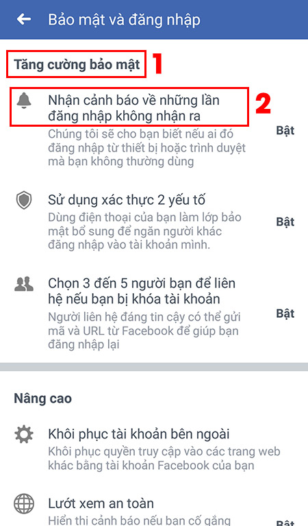 Nhận thông báo đăng nhập + Bước 2