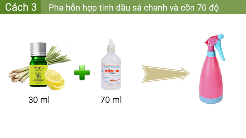 Pha chế bình xịt diệt muỗi đơn giản với tinh dầu và cồn 70 độ