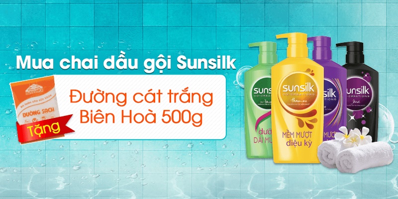 Mua chai dầu gội Sunsilk 650ml tặng gói đường cát trắng Biên Hoà 500g