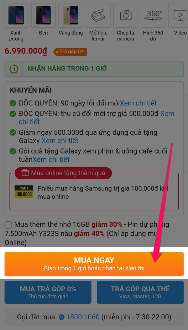 mua smartphone samsung giảm giá 