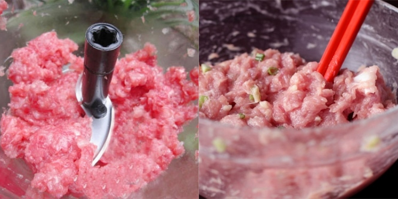 Để lạnh thịt trong ngăn đá 40 - 60 phút trước khi xay và thêm gia vị