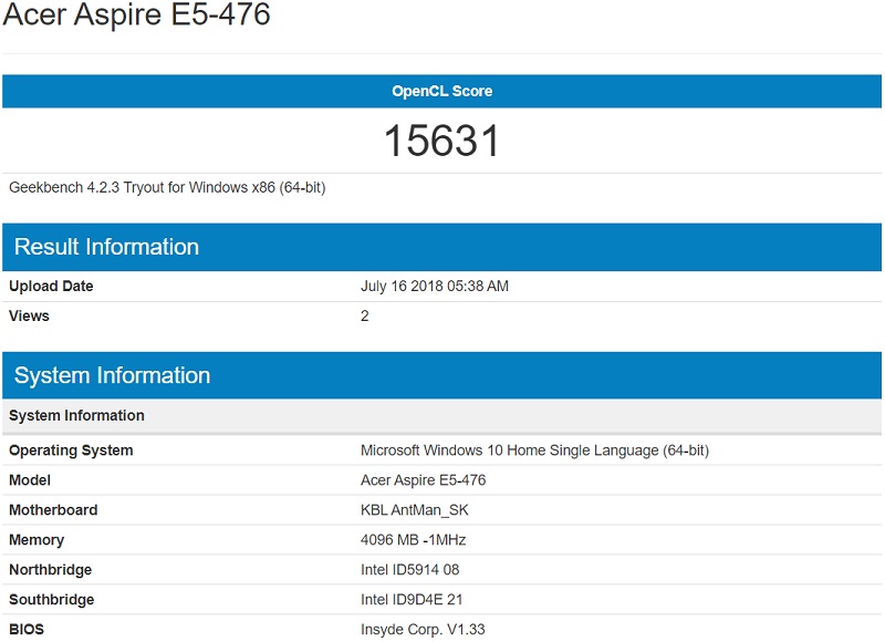 Đánh giá Acer Aspire E5 476 50SZ